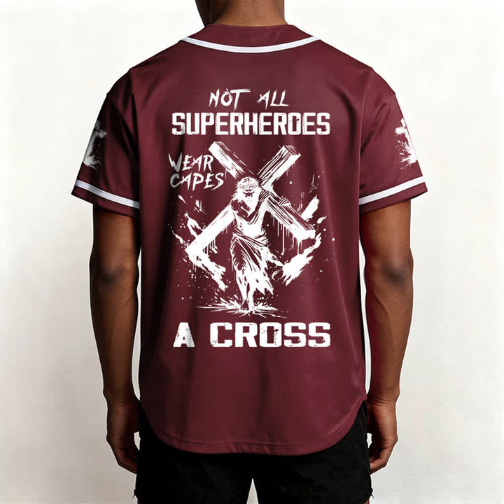 Christianartworkshop Non tutti i supereroi indossano mantelli Maglia da baseball unisex con croce - image 24