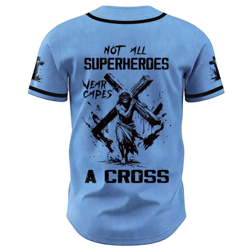 Christianartworkshop Non tutti i supereroi indossano mantelli Maglia da baseball unisex con croce - image 29