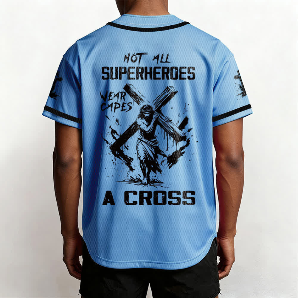 Christianartworkshop Non tutti i supereroi indossano mantelli Maglia da baseball unisex con croce - image 31
