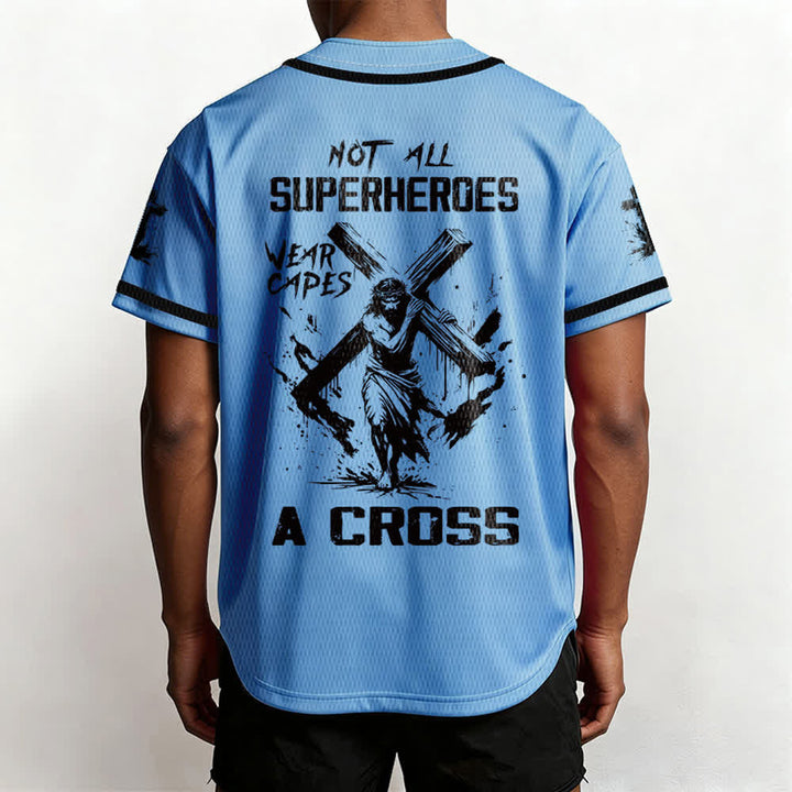 Christianartworkshop Non tutti i supereroi indossano mantelli Maglia da baseball unisex con croce - image 31