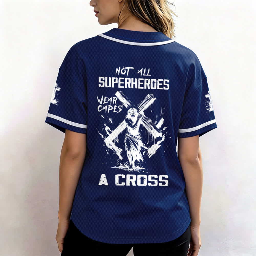 Christianartworkshop Non tutti i supereroi indossano mantelli Maglia da baseball unisex con croce - image 38