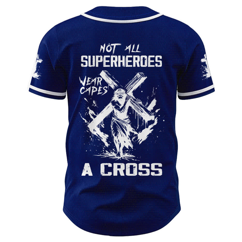 Christianartworkshop Non tutti i supereroi indossano mantelli Maglia da baseball unisex con croce - image 36