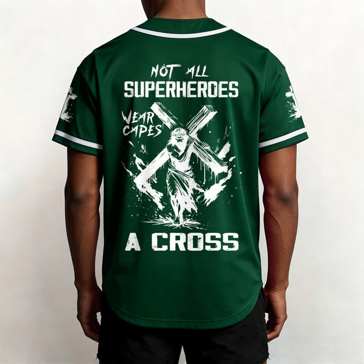 Christianartworkshop Non tutti i supereroi indossano mantelli Maglia da baseball unisex con croce - image 45