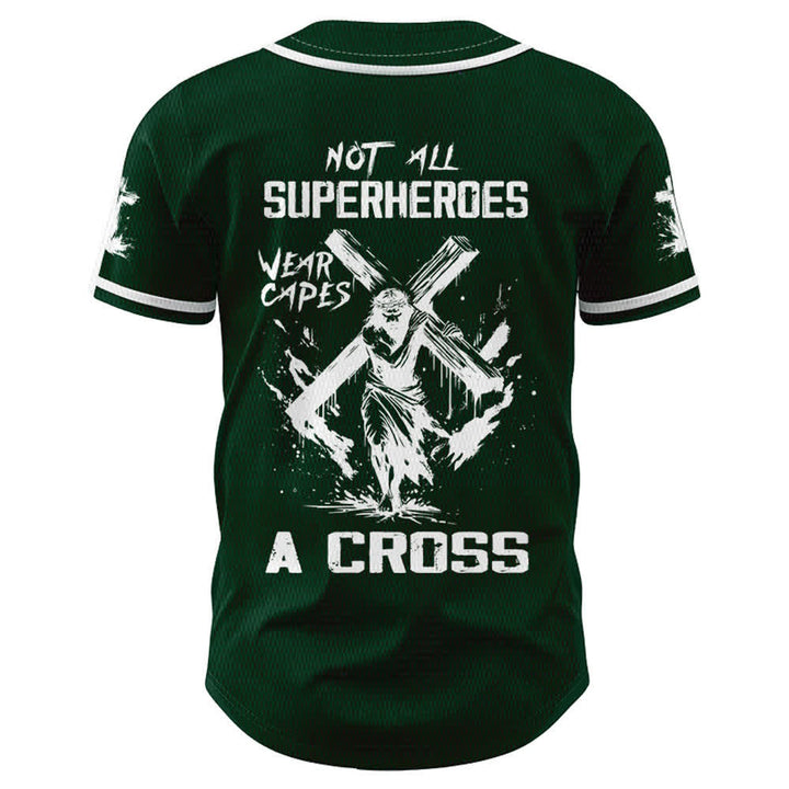 Christianartworkshop Non tutti i supereroi indossano mantelli Maglia da baseball unisex con croce - image 43