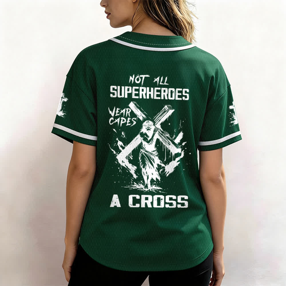 Christianartworkshop Non tutti i supereroi indossano mantelli Maglia da baseball unisex con croce - image 47