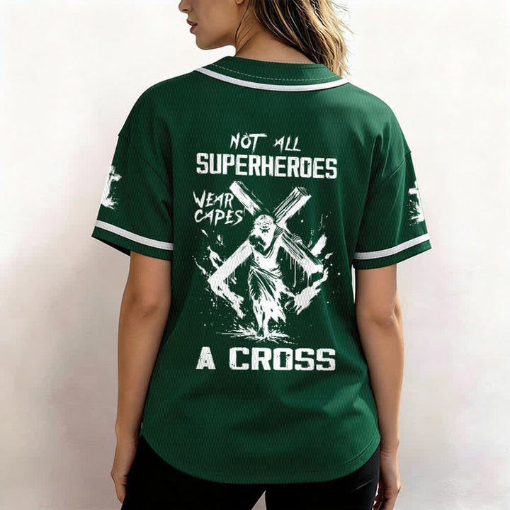 Christianartworkshop Non tutti i supereroi indossano mantelli Maglia da baseball unisex con croce - image 47