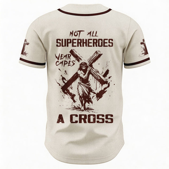 Christianartworkshop Non tutti i supereroi indossano mantelli Maglia da baseball unisex con croce - image 50