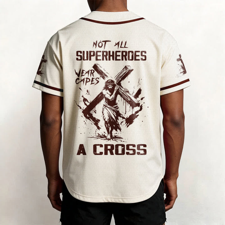 Christianartworkshop Non tutti i supereroi indossano mantelli Maglia da baseball unisex con croce - image 54