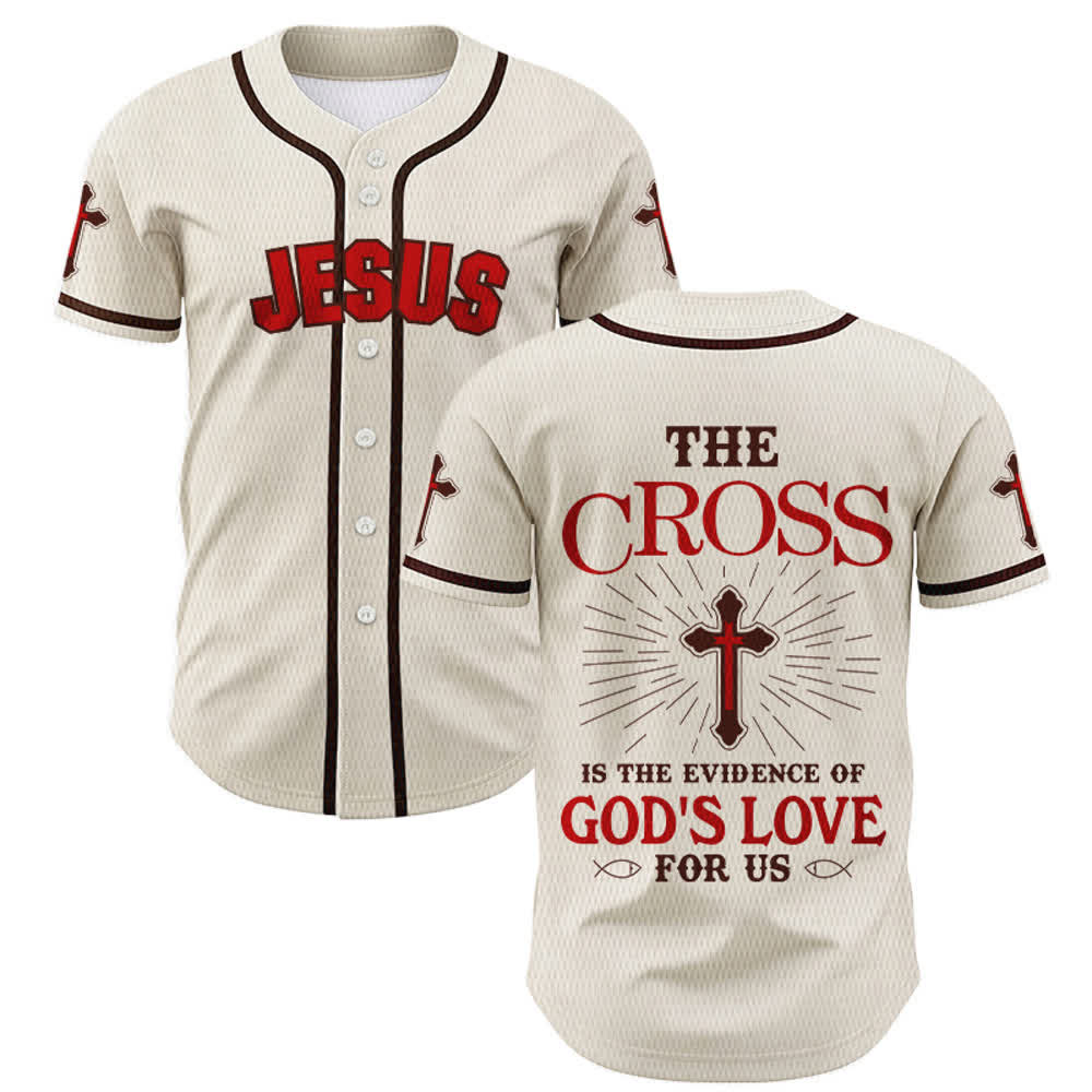 Christianartworkshop - La croce è la prova dell'amore di Dio - Maglia da baseball unisex - Albicocca - 5XL - image 0