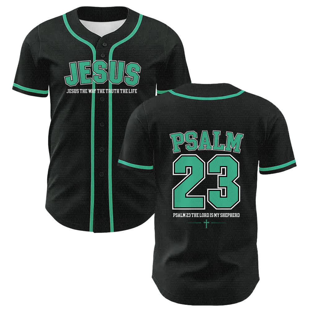 Christianartworkshop Gesù Salmo 23 Il Signore è il mio pastore Maglia da baseball unisex - Verde scuro - 5XL - image 24
