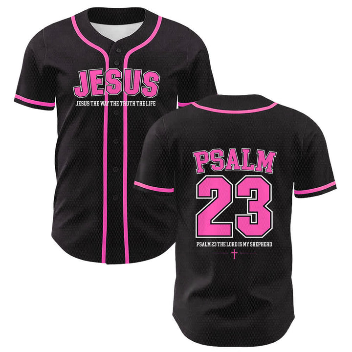 Christianartworkshop Gesù Salmo 23 Il Signore è il mio pastore Maglia da baseball unisex - Rosa - 5XL - image 9