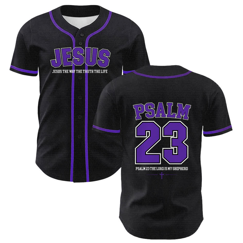 Christianartworkshop Gesù Salmo 23 Il Signore è il mio pastore Maglia da baseball unisex - Viola - 5XL - image 21