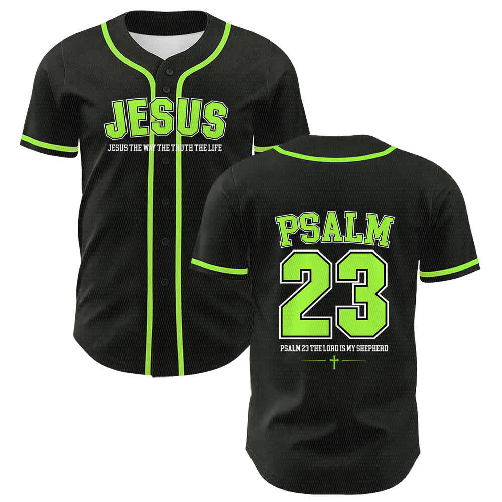 Christianartworkshop Gesù Salmo 23 Il Signore è il mio pastore Maglia da baseball unisex - Verde chiaro - 5XL - image 18