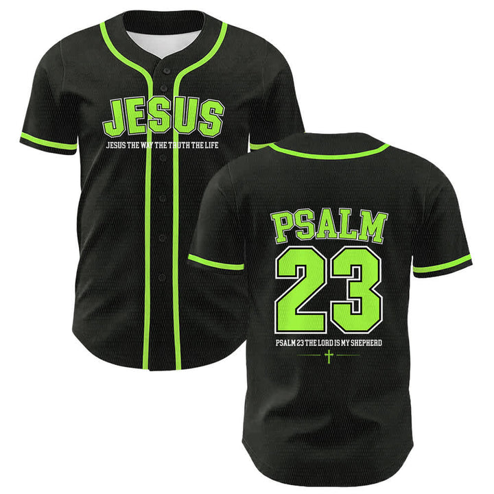 Christianartworkshop Gesù Salmo 23 Il Signore è il mio pastore Maglia da baseball unisex - Verde chiaro - 5XL - image 18