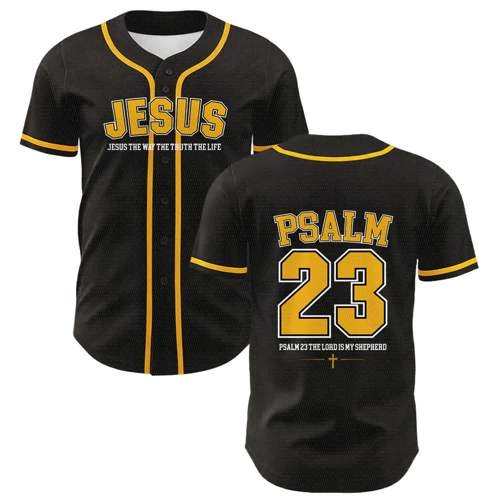 Christianartworkshop Gesù Salmo 23 Il Signore è il mio pastore Maglia da baseball unisex - Giallo - 5XL - image 0