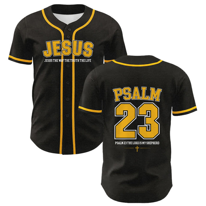 Christianartworkshop Gesù Salmo 23 Il Signore è il mio pastore Maglia da baseball unisex - Giallo - 5XL - image 0