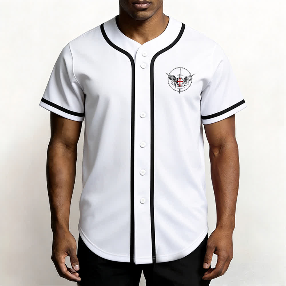 Christianartworkshop Maglia da baseball unisex con la scritta "San Michele Arcangelo, difendici" - image 4