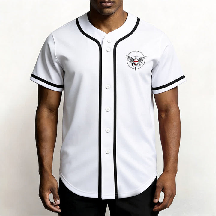 Christianartworkshop Maglia da baseball unisex con la scritta "San Michele Arcangelo, difendici" - image 4