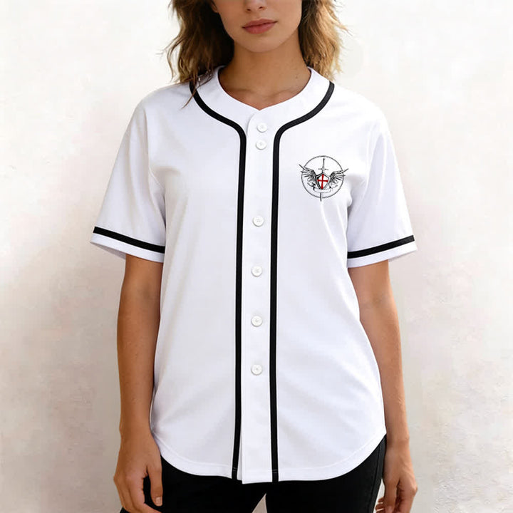 Christianartworkshop Maglia da baseball unisex con la scritta "San Michele Arcangelo, difendici" - image 6