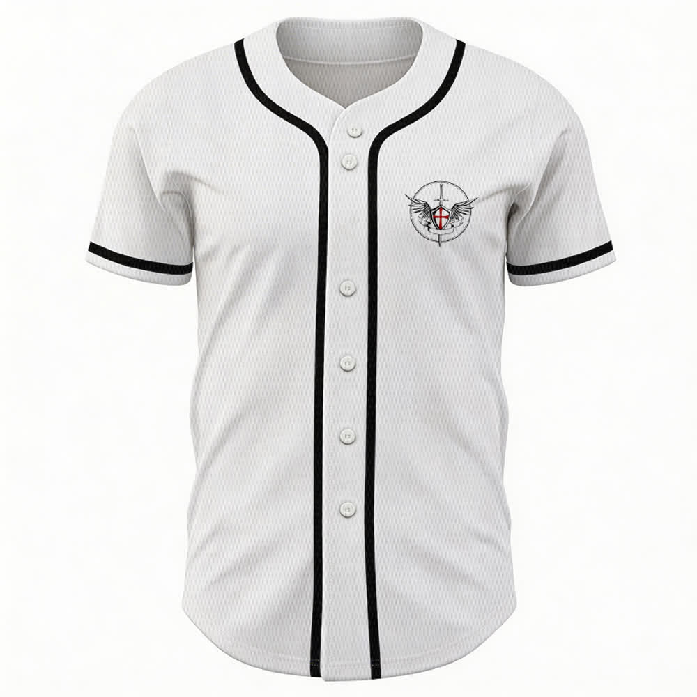 Christianartworkshop Maglia da baseball unisex con la scritta "San Michele Arcangelo, difendici" - image 2