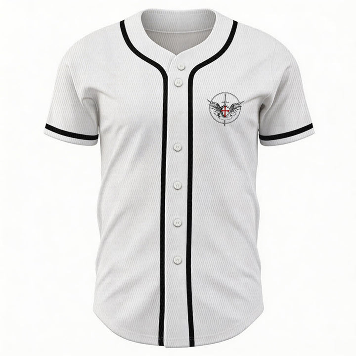Christianartworkshop Maglia da baseball unisex con la scritta "San Michele Arcangelo, difendici" - image 2