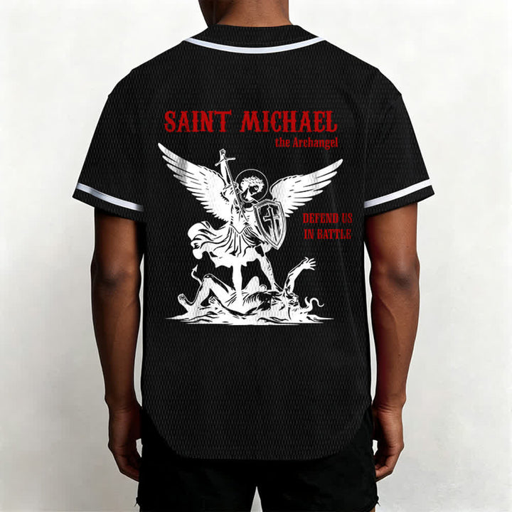 Christianartworkshop Maglia da baseball unisex con la scritta "San Michele Arcangelo, difendici" - image 12