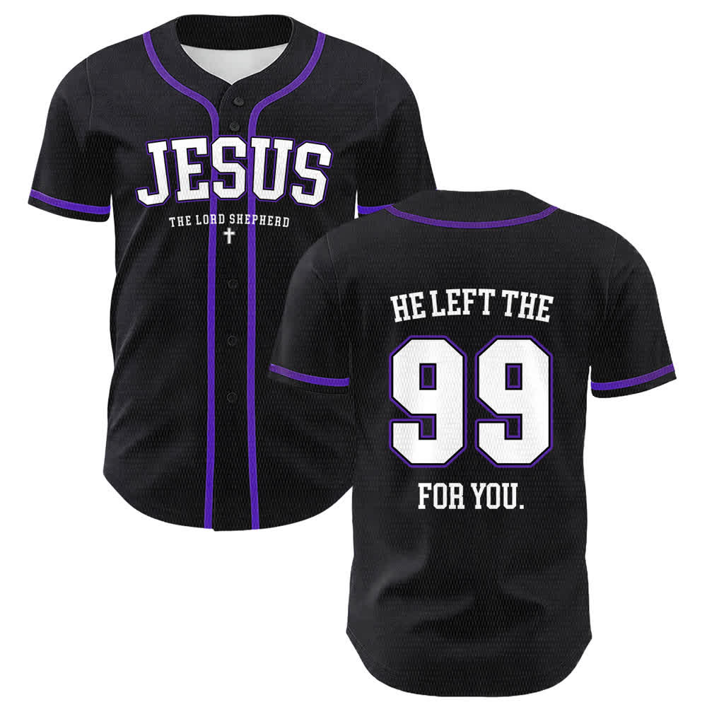 Christianartworkshop Maglia da baseball unisex "Gesù ha lasciato il 99 per te" - Viola - 5XL - image 21