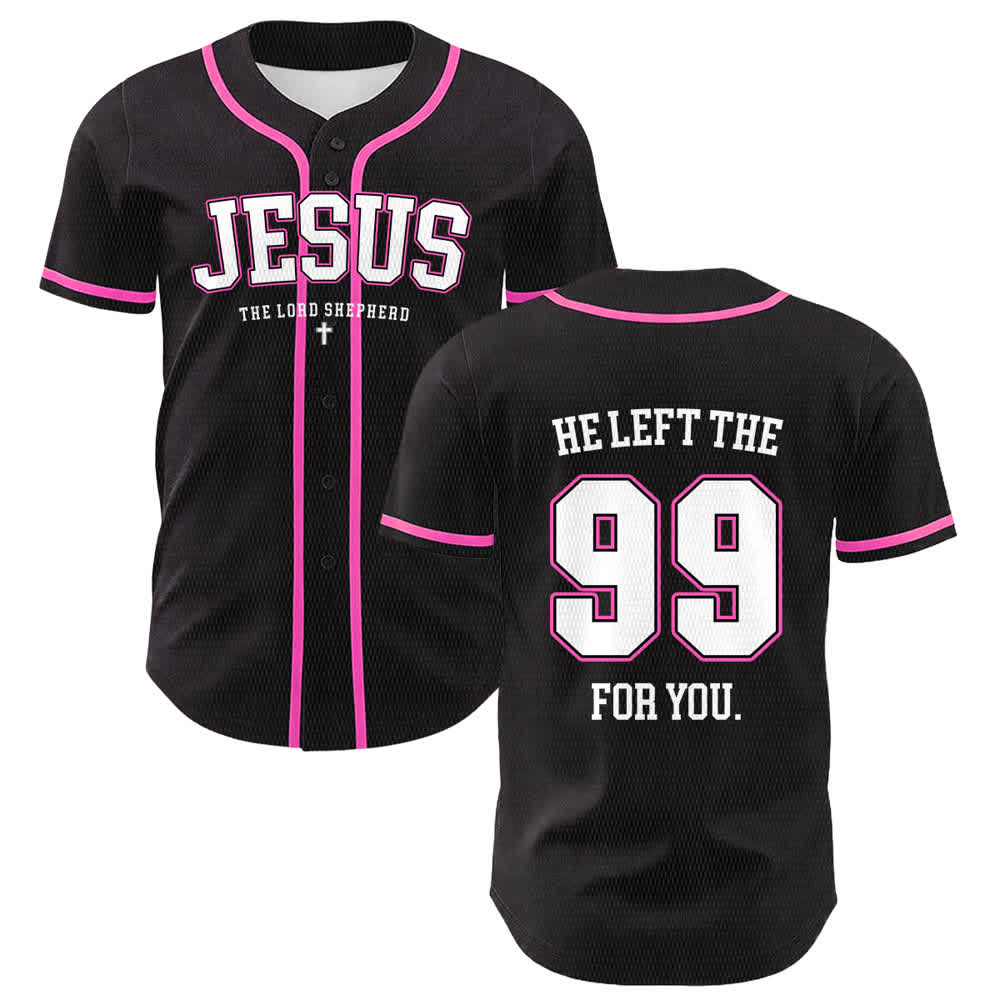 Christianartworkshop Maglia da baseball unisex "Gesù ha lasciato il 99 per te" - Rosa - 5XL - image 9