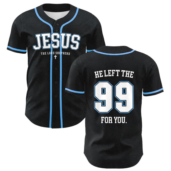 Christianartworkshop Maglia da baseball unisex "Gesù ha lasciato il 99 per te" - Blu - 5XL - image 3