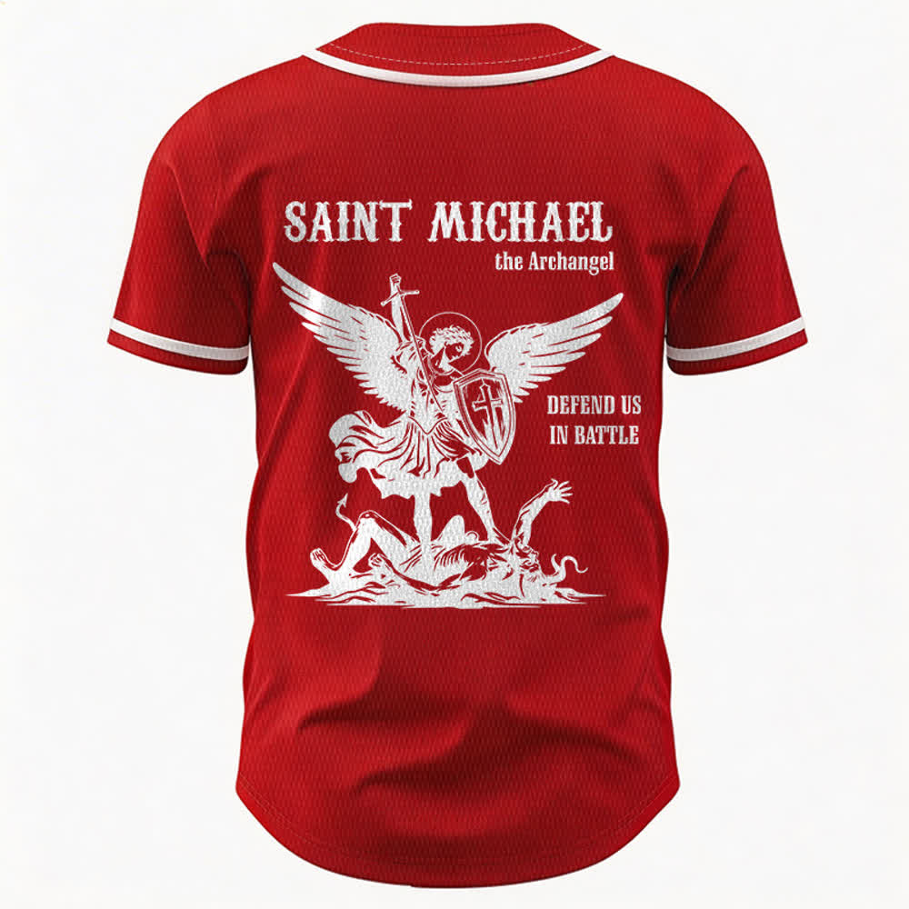 Christianartworkshop Maglia da baseball unisex con la scritta "San Michele Arcangelo, difendici" - image 15