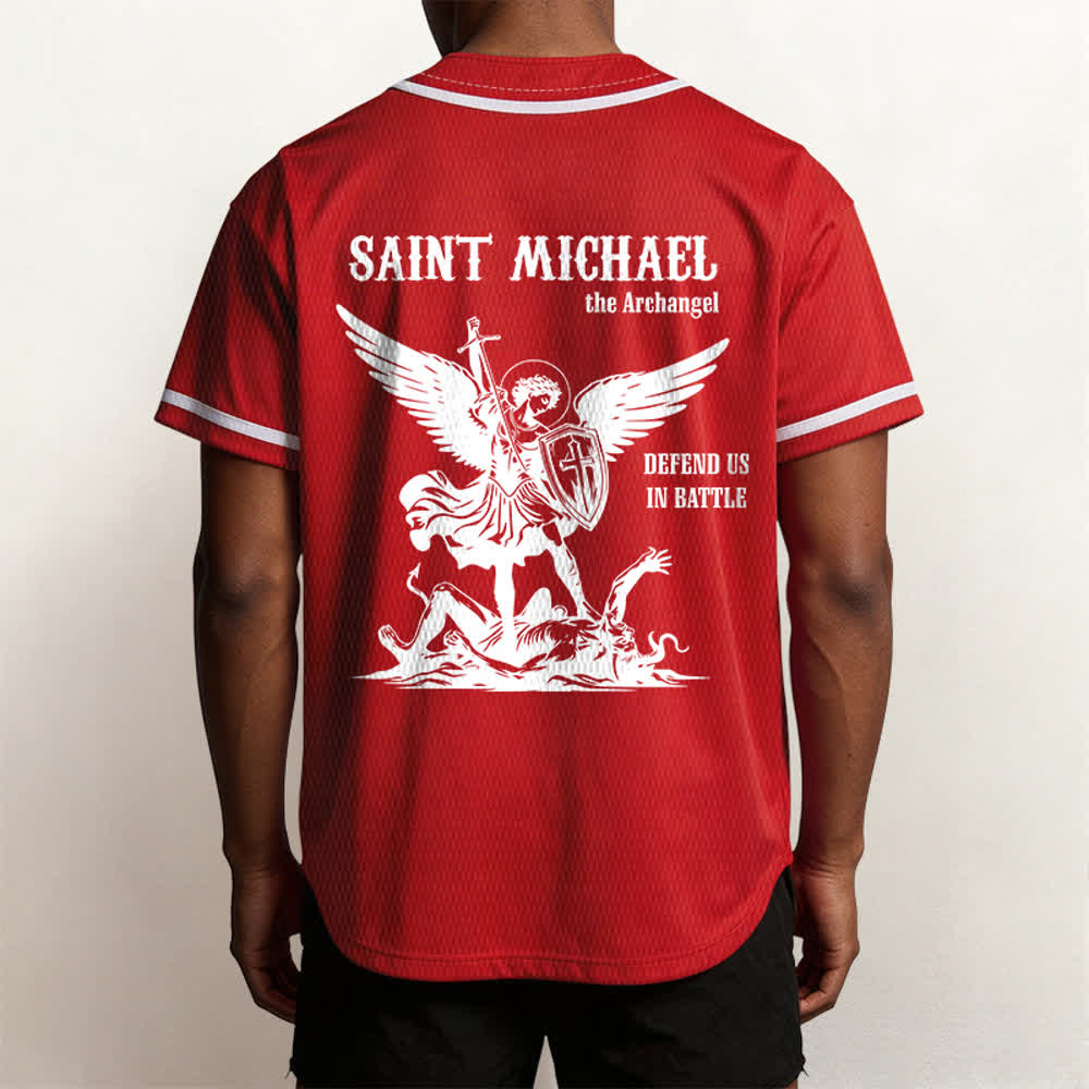 Christianartworkshop Maglia da baseball unisex con la scritta "San Michele Arcangelo, difendici" - image 19