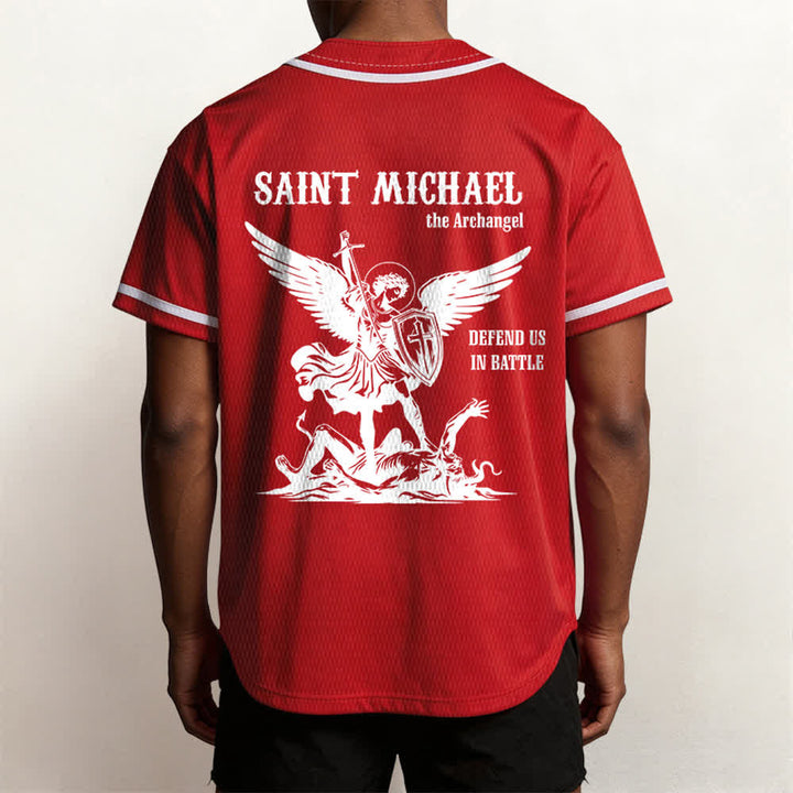 Christianartworkshop Maglia da baseball unisex con la scritta "San Michele Arcangelo, difendici" - image 19