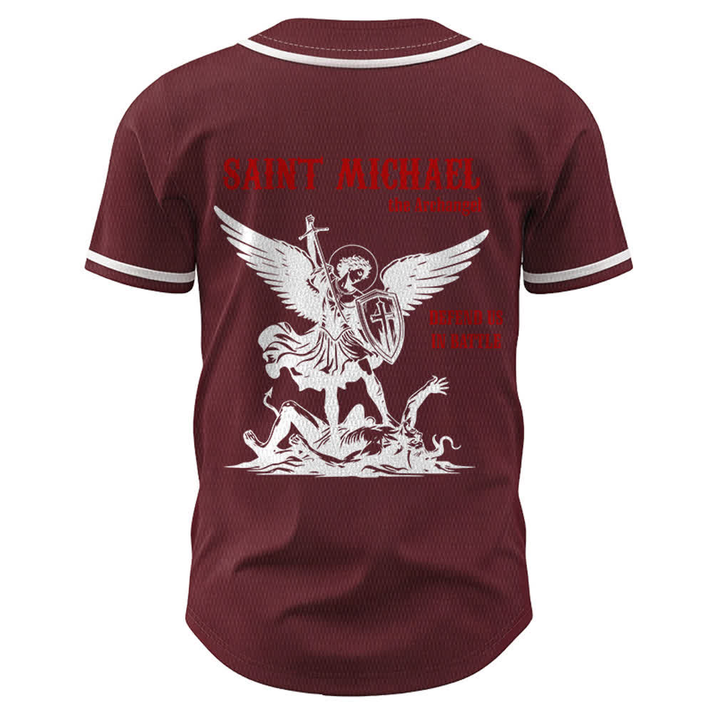 Christianartworkshop Maglia da baseball unisex con la scritta "San Michele Arcangelo, difendici" - image 22