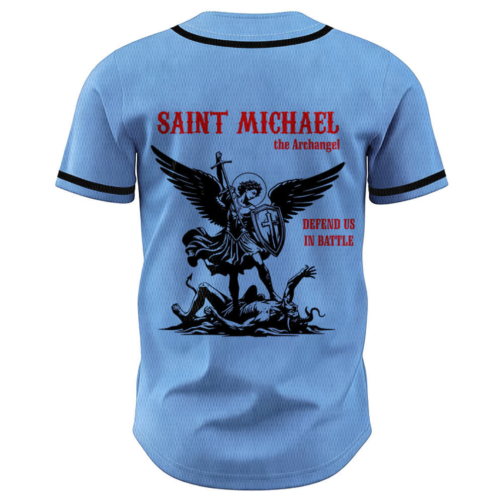 Christianartworkshop Maglia da baseball unisex con la scritta "San Michele Arcangelo, difendici" - image 29