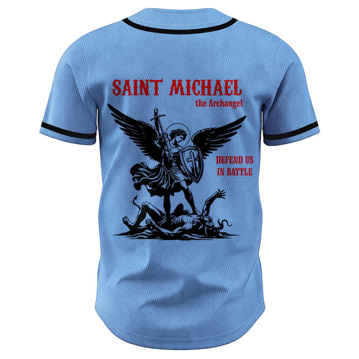 Christianartworkshop Maglia da baseball unisex con la scritta "San Michele Arcangelo, difendici" - image 29