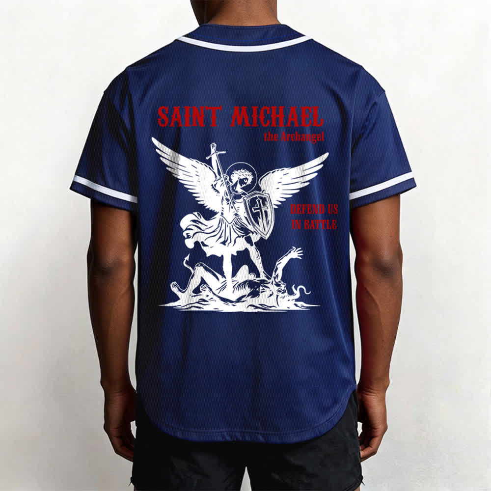 Christianartworkshop Maglia da baseball unisex con la scritta "San Michele Arcangelo, difendici" - image 40