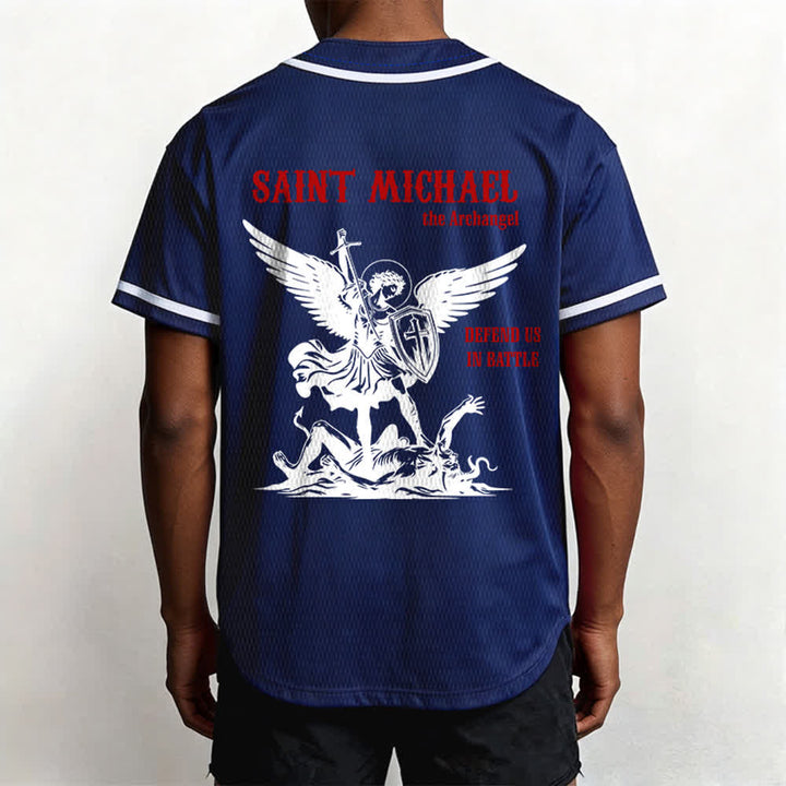Christianartworkshop Maglia da baseball unisex con la scritta "San Michele Arcangelo, difendici" - image 40