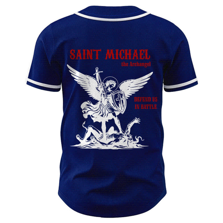Christianartworkshop Maglia da baseball unisex con la scritta "San Michele Arcangelo, difendici" - image 36
