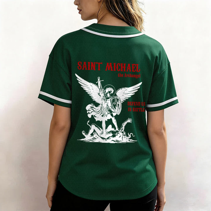 Christianartworkshop Maglia da baseball unisex con la scritta "San Michele Arcangelo, difendici" - image 47