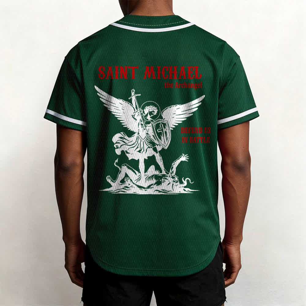 Christianartworkshop Maglia da baseball unisex con la scritta "San Michele Arcangelo, difendici" - image 46