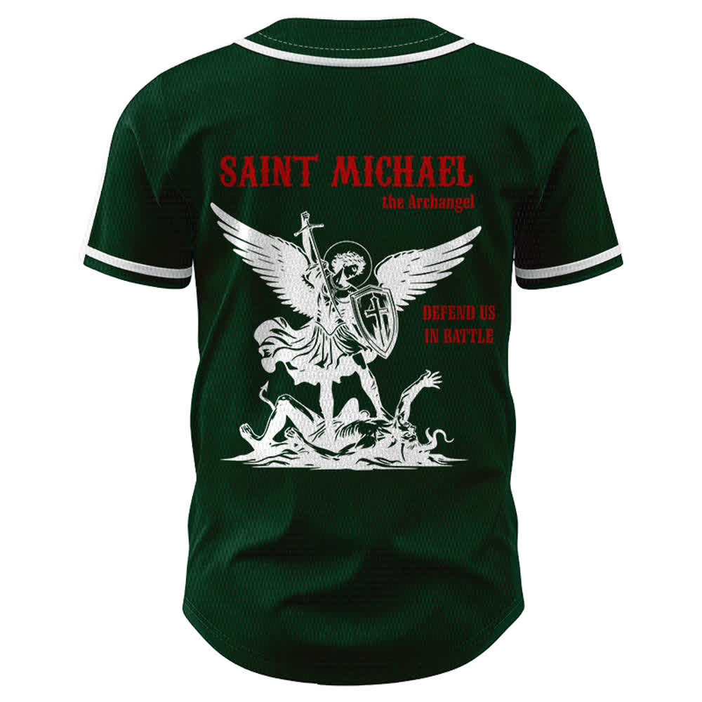 Christianartworkshop Maglia da baseball unisex con la scritta "San Michele Arcangelo, difendici" - image 43