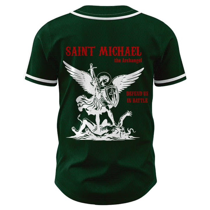 Christianartworkshop Maglia da baseball unisex con la scritta "San Michele Arcangelo, difendici" - image 43
