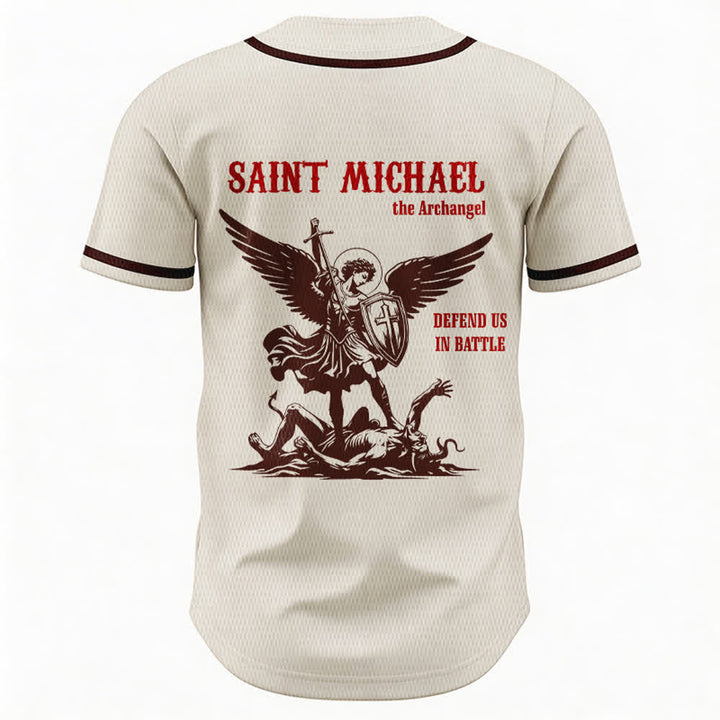 Christianartworkshop Maglia da baseball unisex con la scritta "San Michele Arcangelo, difendici" - image 50