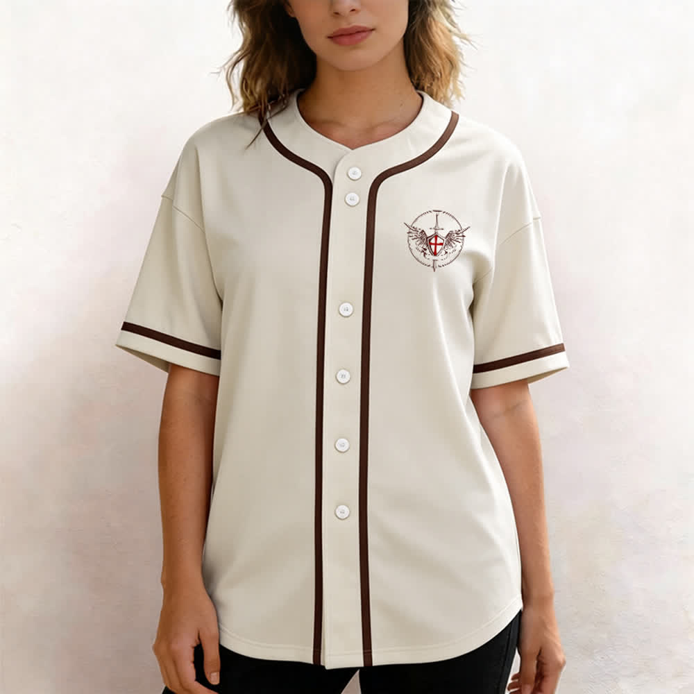 Christianartworkshop Maglia da baseball unisex con la scritta "San Michele Arcangelo, difendici" - image 53