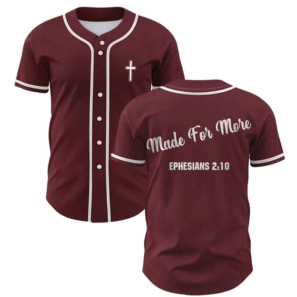 Christianartworkshop Made For More Ephesians 2:10 Maglia da baseball unisex - Vino - 5XL - image 0