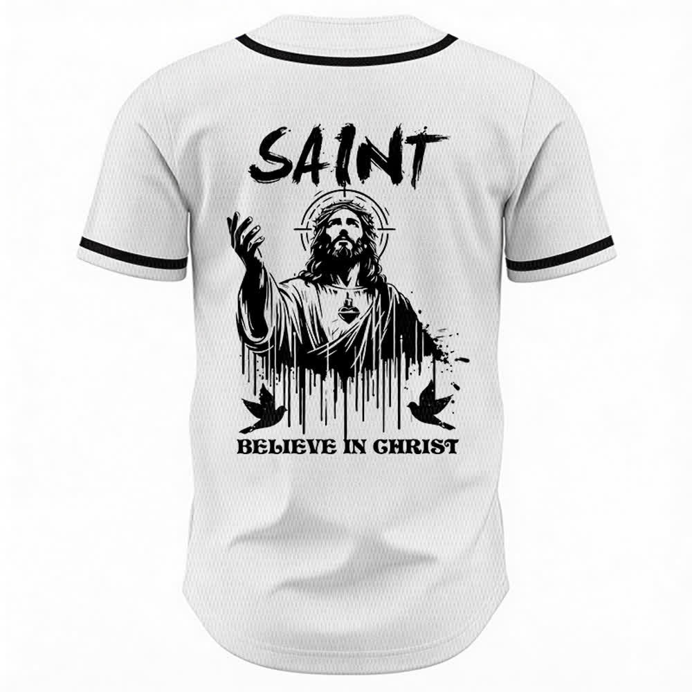 Christianartworkshop Maglia da baseball unisex "Saint Believe In Christ" - image 1