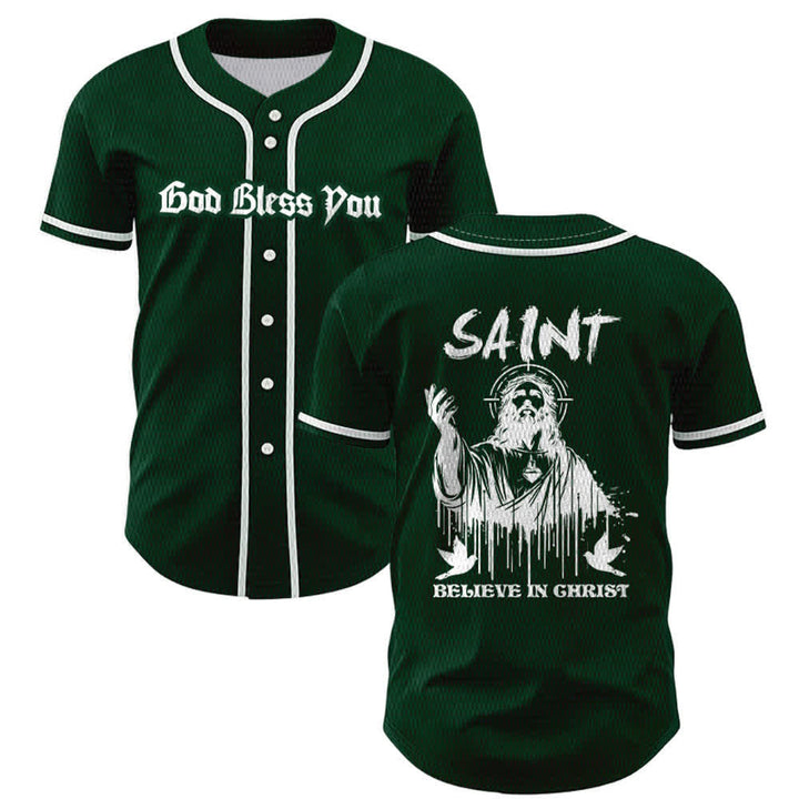 Christianartworkshop Maglia da baseball unisex "Saint Believe In Christ" - Verde - 5XL - image 42
