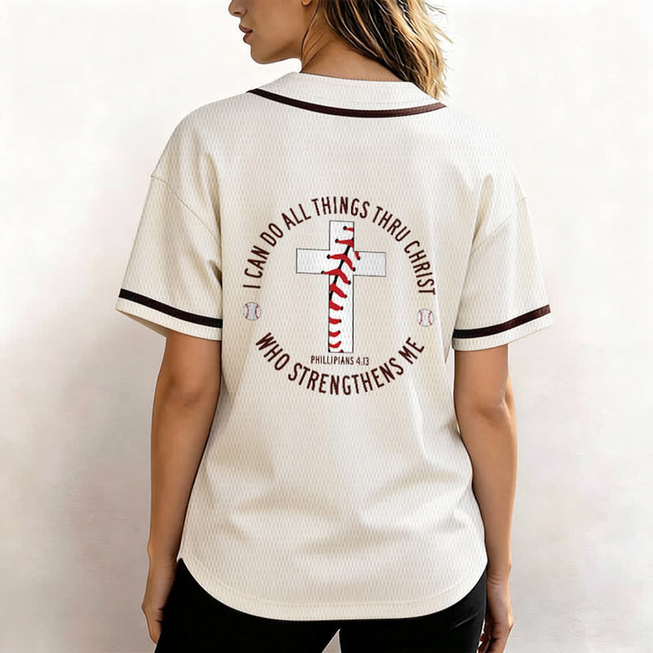 Christianartworkshop Filippesi 4:13 Posso fare ogni cosa Maglia da baseball unisex - image 3