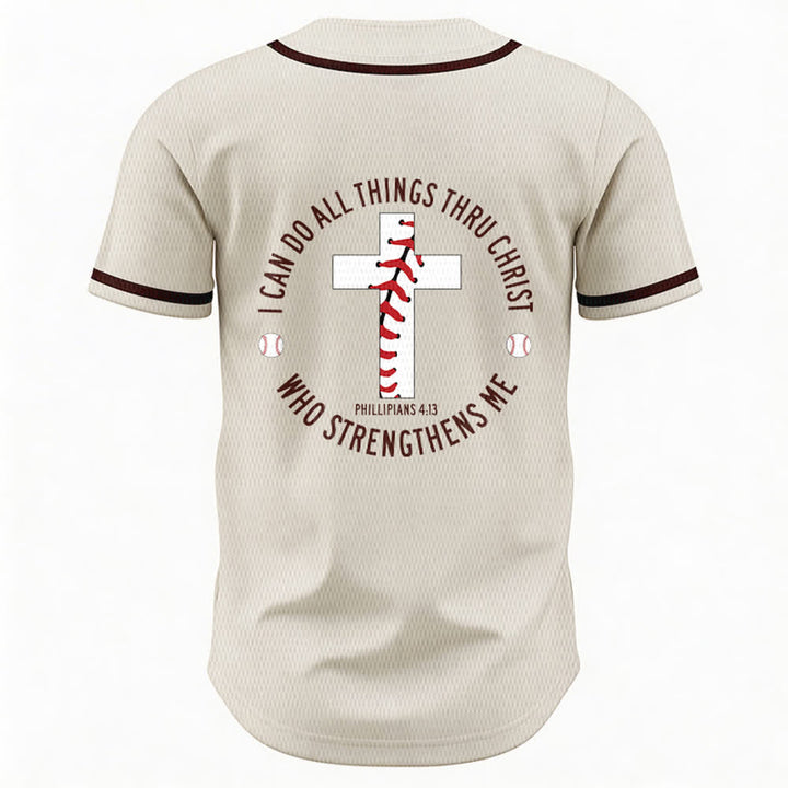 Christianartworkshop Filippesi 4:13 Posso fare ogni cosa Maglia da baseball unisex - image 1