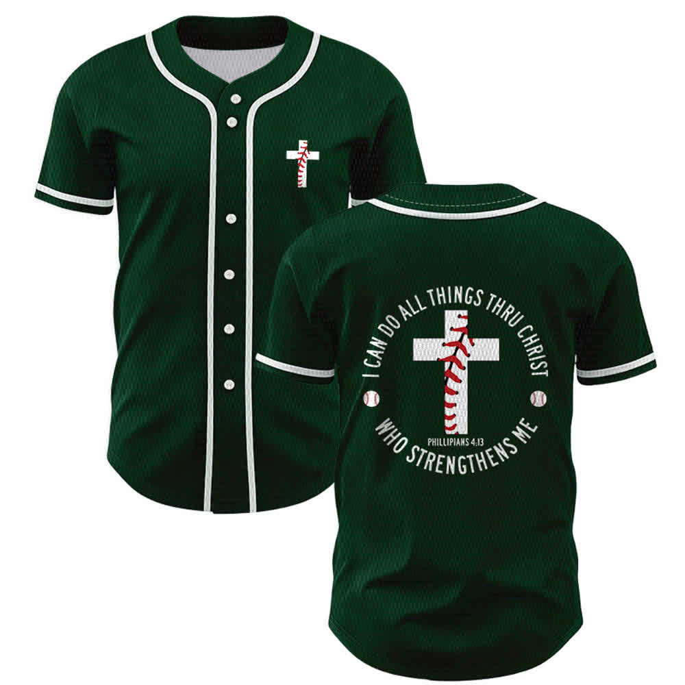 Christianartworkshop Filippesi 4:13 Posso fare ogni cosa Maglia da baseball unisex - Verde - 5XL - image 49